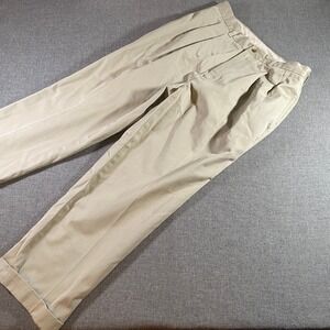 Brooks Brothers Advantage Chino Elliot 36x30 (Hemmed 32x27) Beige Pleated Pants